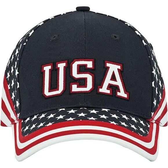 USA Flag Baseball Cap Adjustable Cotton Stars and Stripes American Hat for Men W - Picture 2 of 4